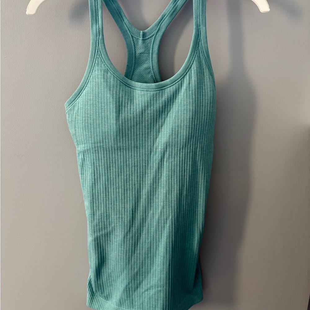 lululemon athletica Aqua Ribbed Tank Top
